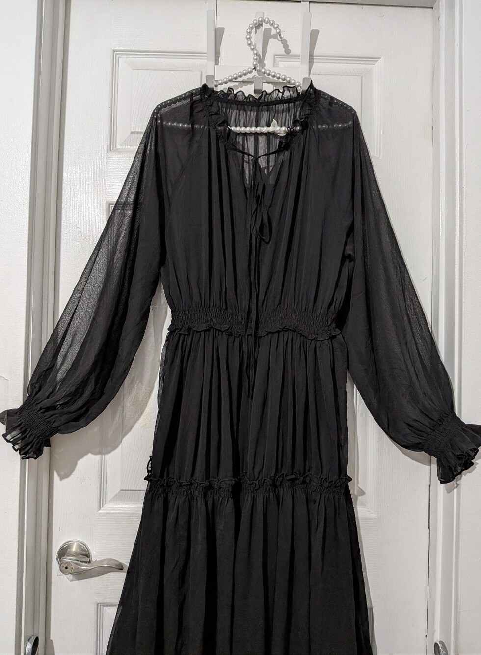 Commense Ruffled Chiffon Semi-Sheer Dress without belt - Picture 13 of 15